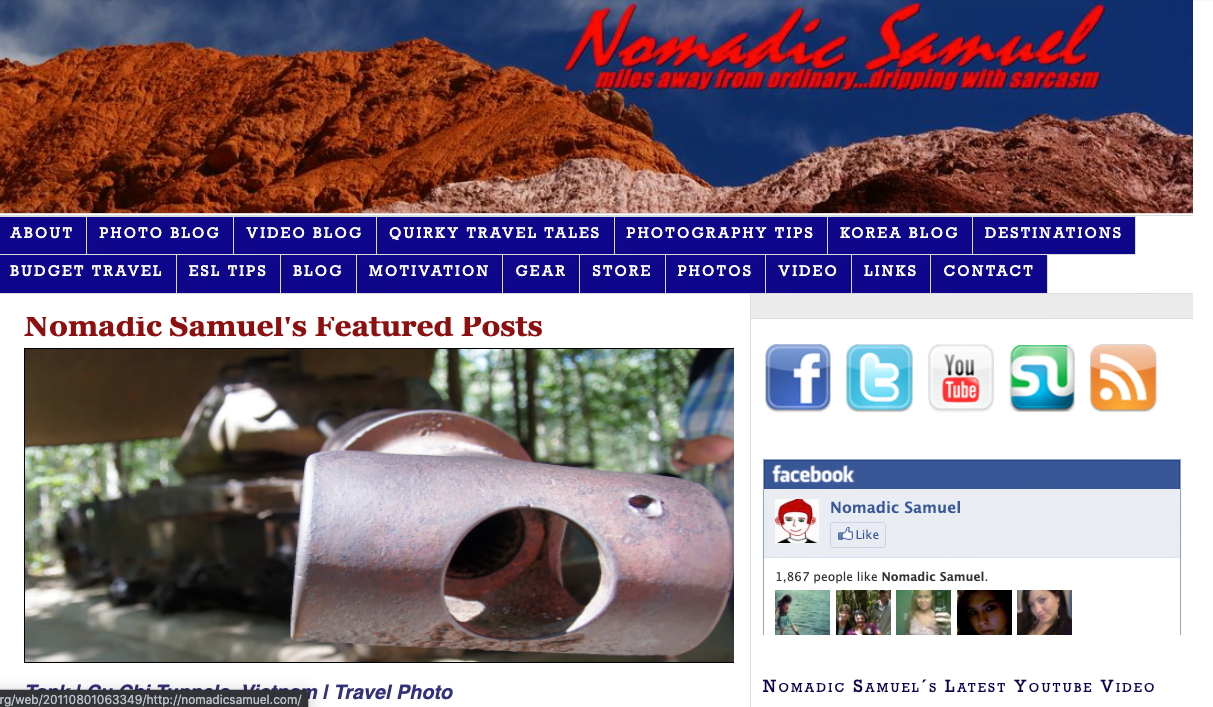 Nomadic Samuel when it first launched! Love the tagline...lol Miles away from ordinary dripping with sarcasm Nomadic Samuel when it first launched! Love the tagline...lol Miles away from ordinary dripping with sarcasm
