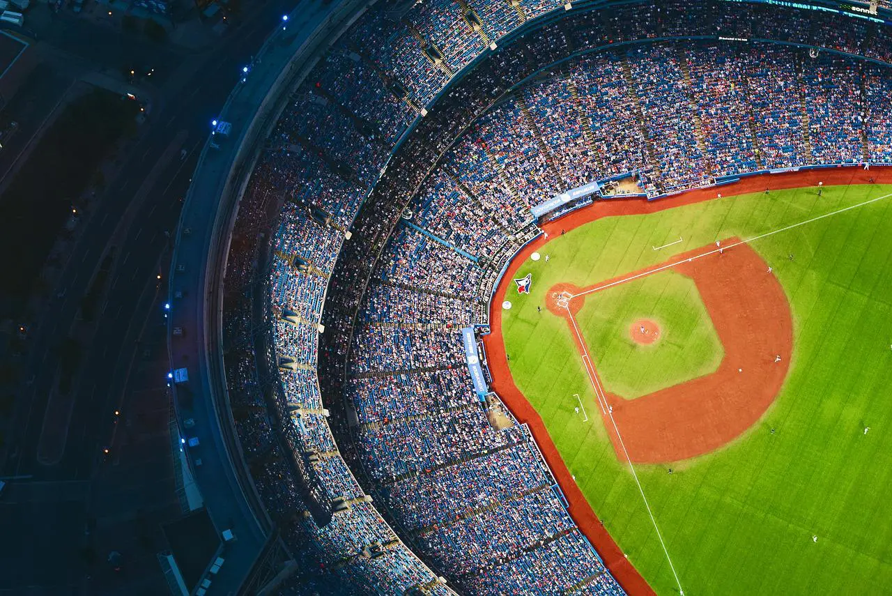 Baseball stadium overhead view 