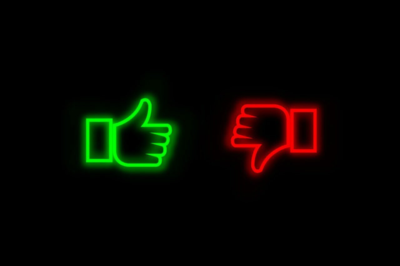 RPAR ETF Pros and Cons Thumbs Up and Thumbs Down Neon 