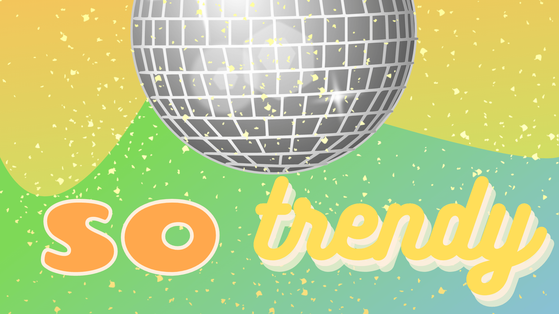 So Trendy Portfolio Review Banner with Disco Ball and Glitter 