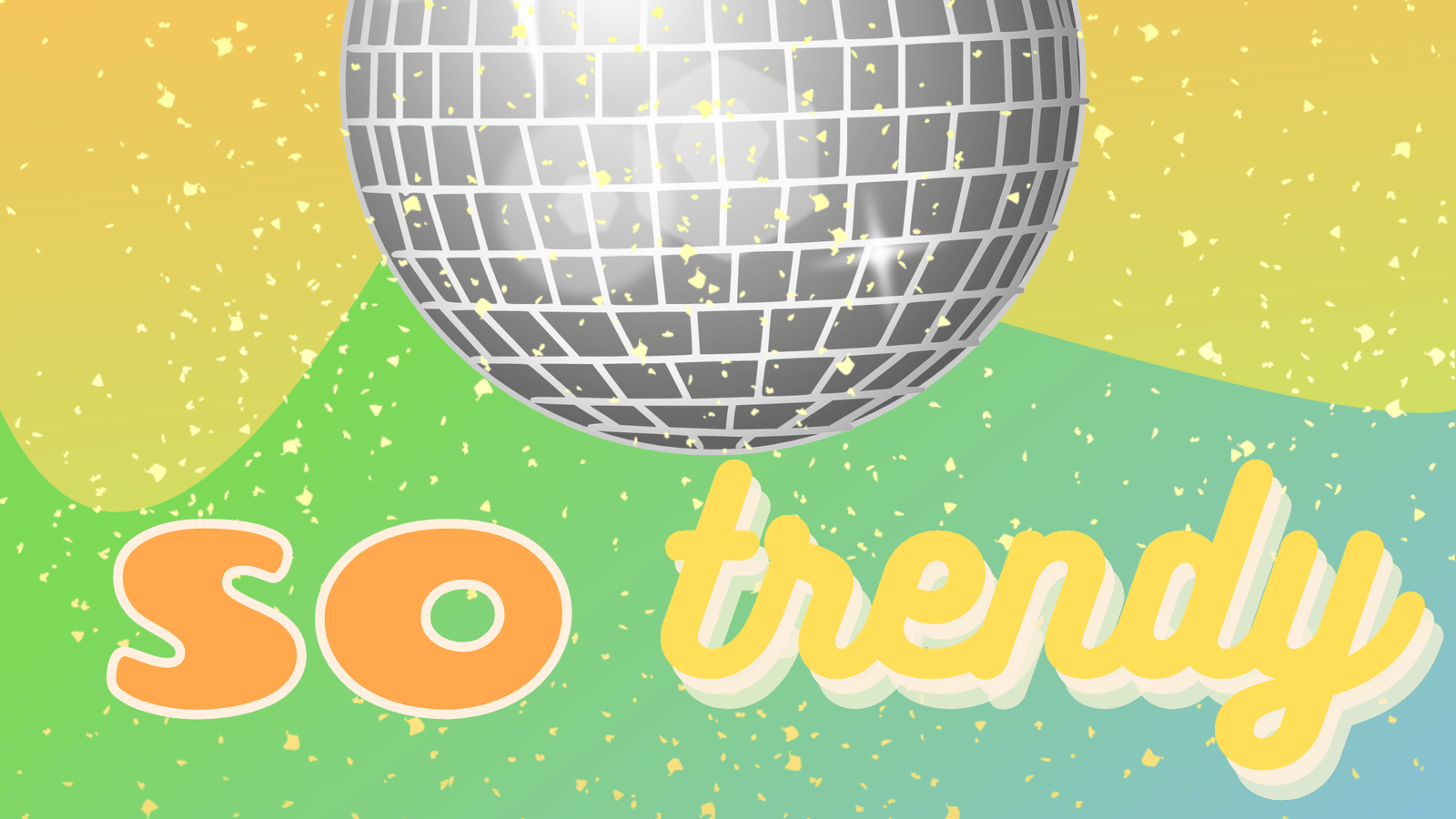 So Trendy Portfolio Review Banner with Disco Ball and Glitter 