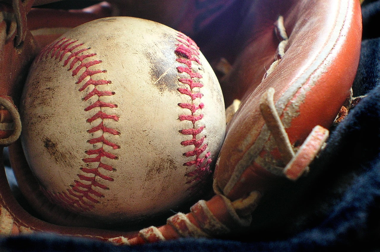 Baseball inside of a glove 