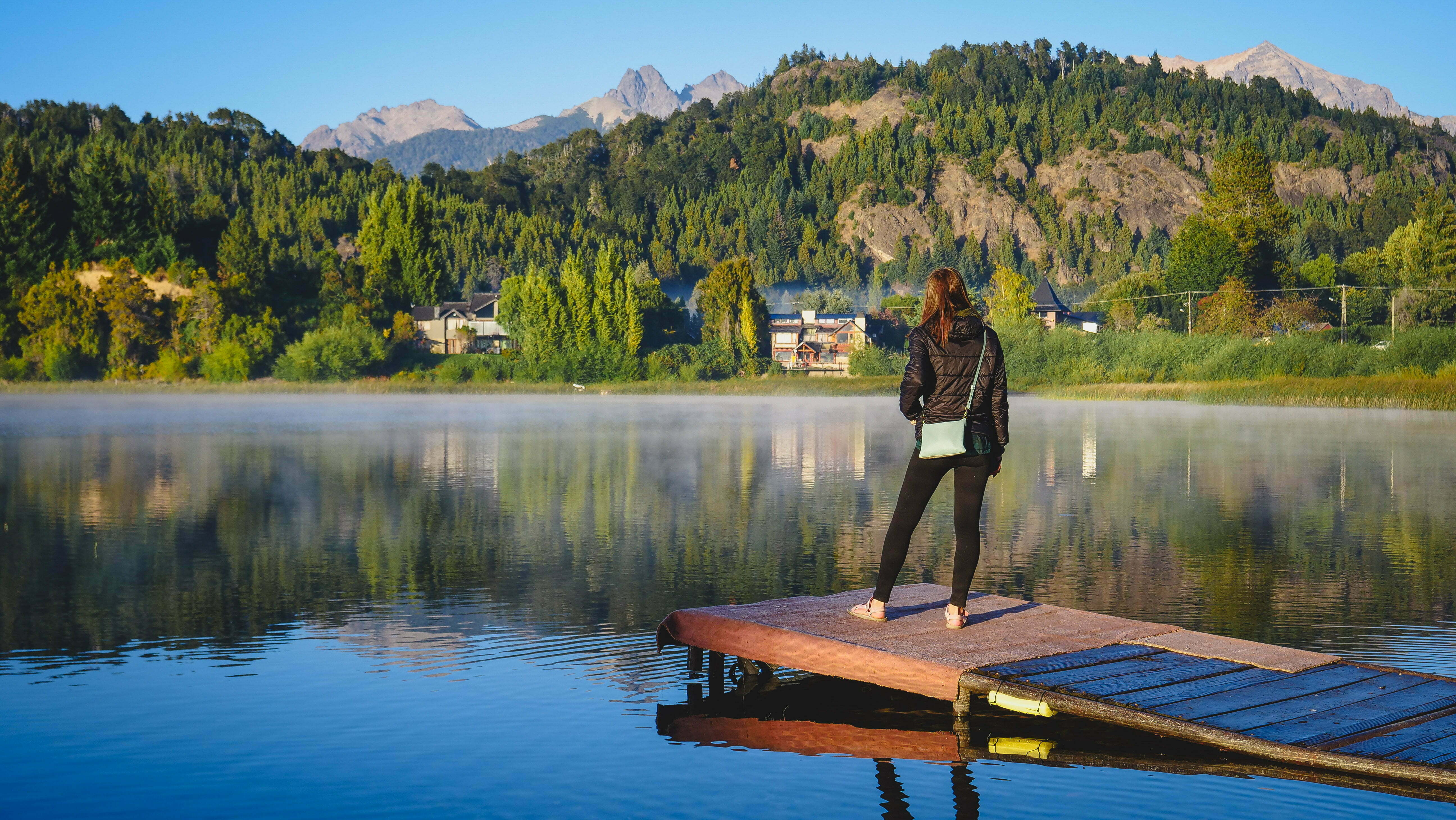 Audrey overlooking scenery in Bariloche, Argentina