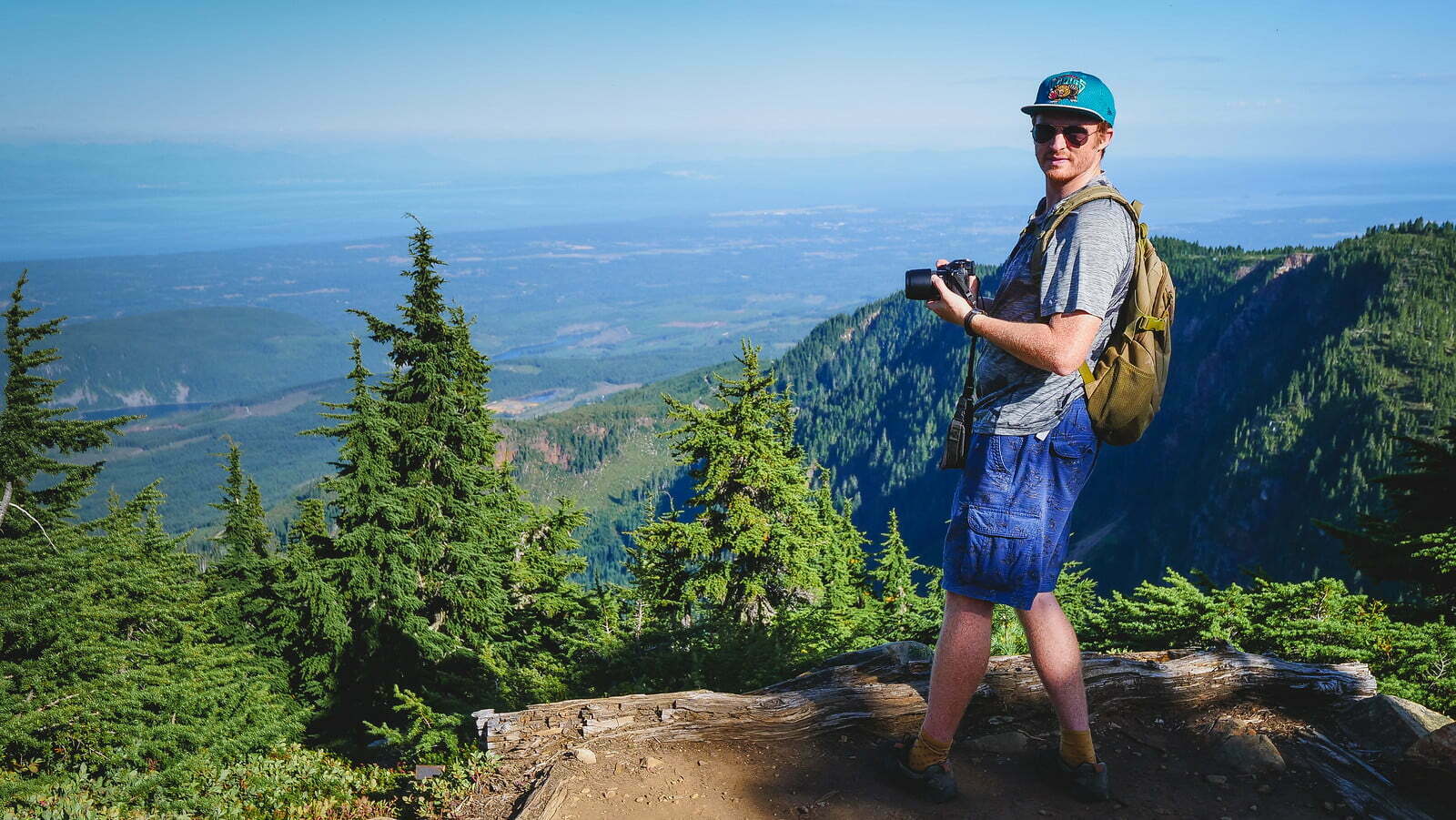 Nomadic Samuel enjoying epic views while visiting Vancouver Island, British Columbia, Canada