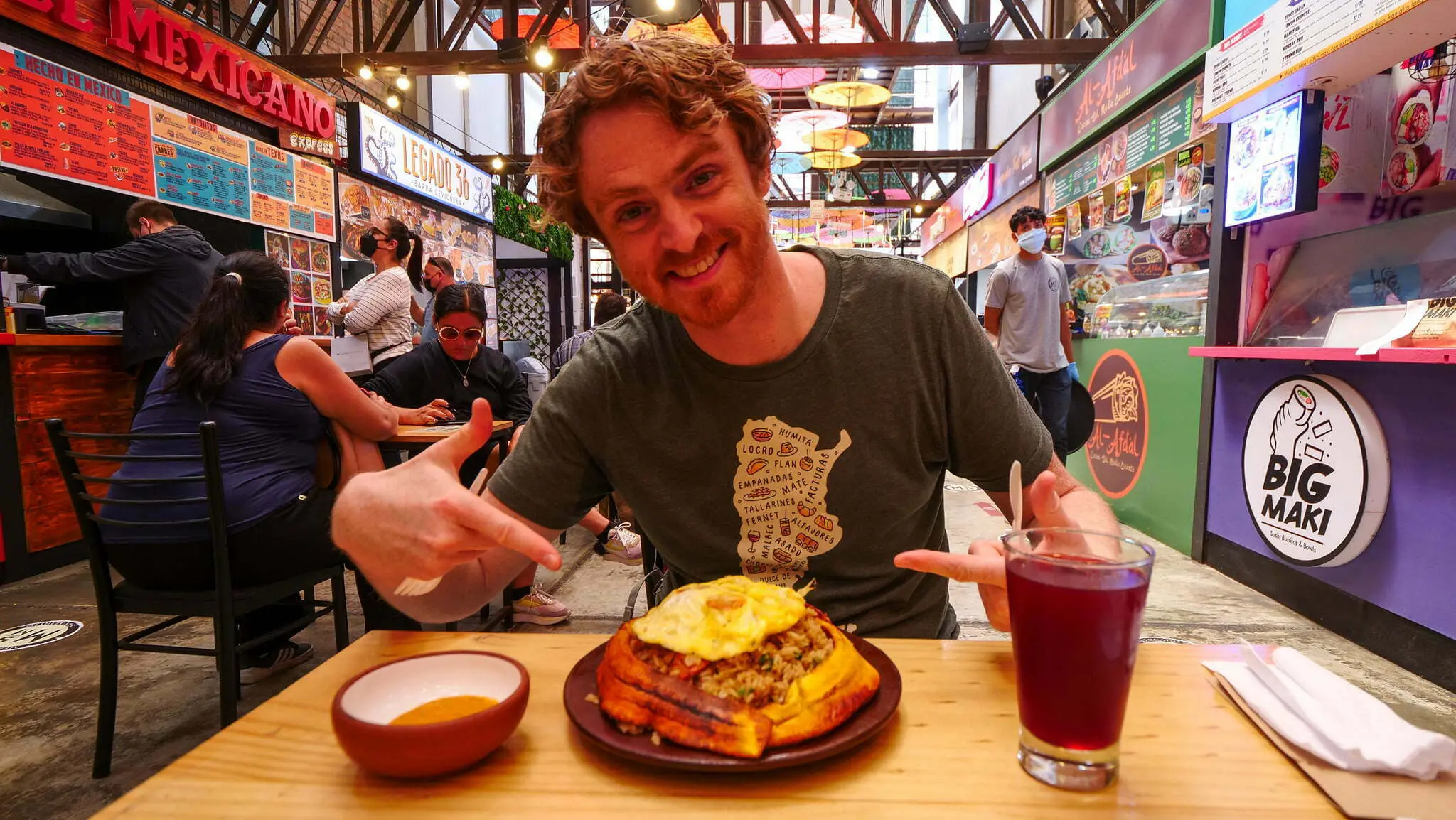 Nomadic Samuel eating Amazon inspired Peruvian cuisine in Lima, Peru for lunch