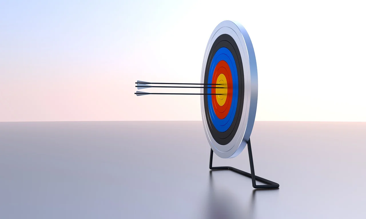 My investing goals: Arrow target bullseye