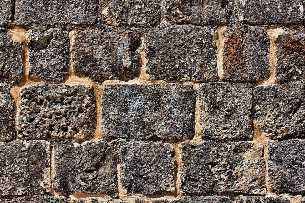 Mason stone wall 