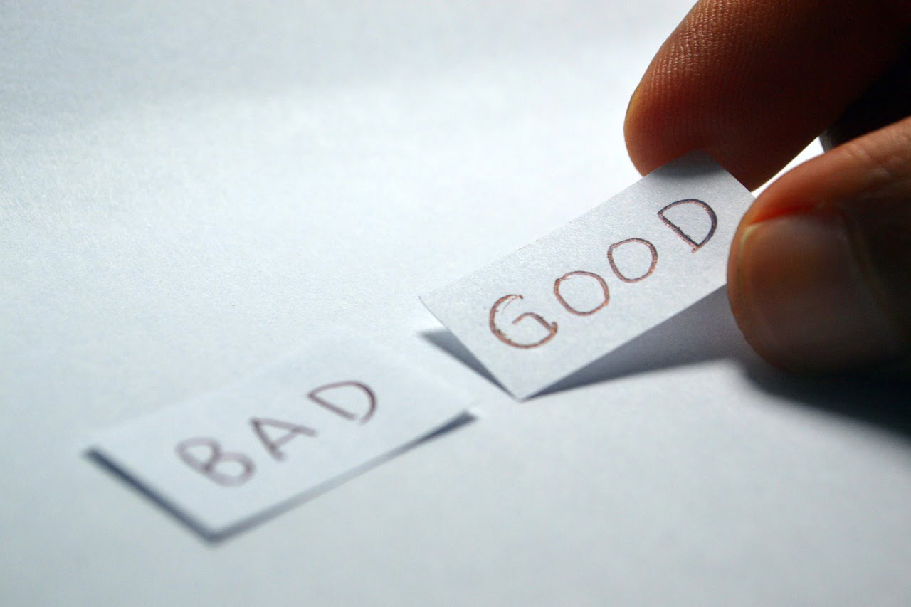 Good and Bad spelled out
