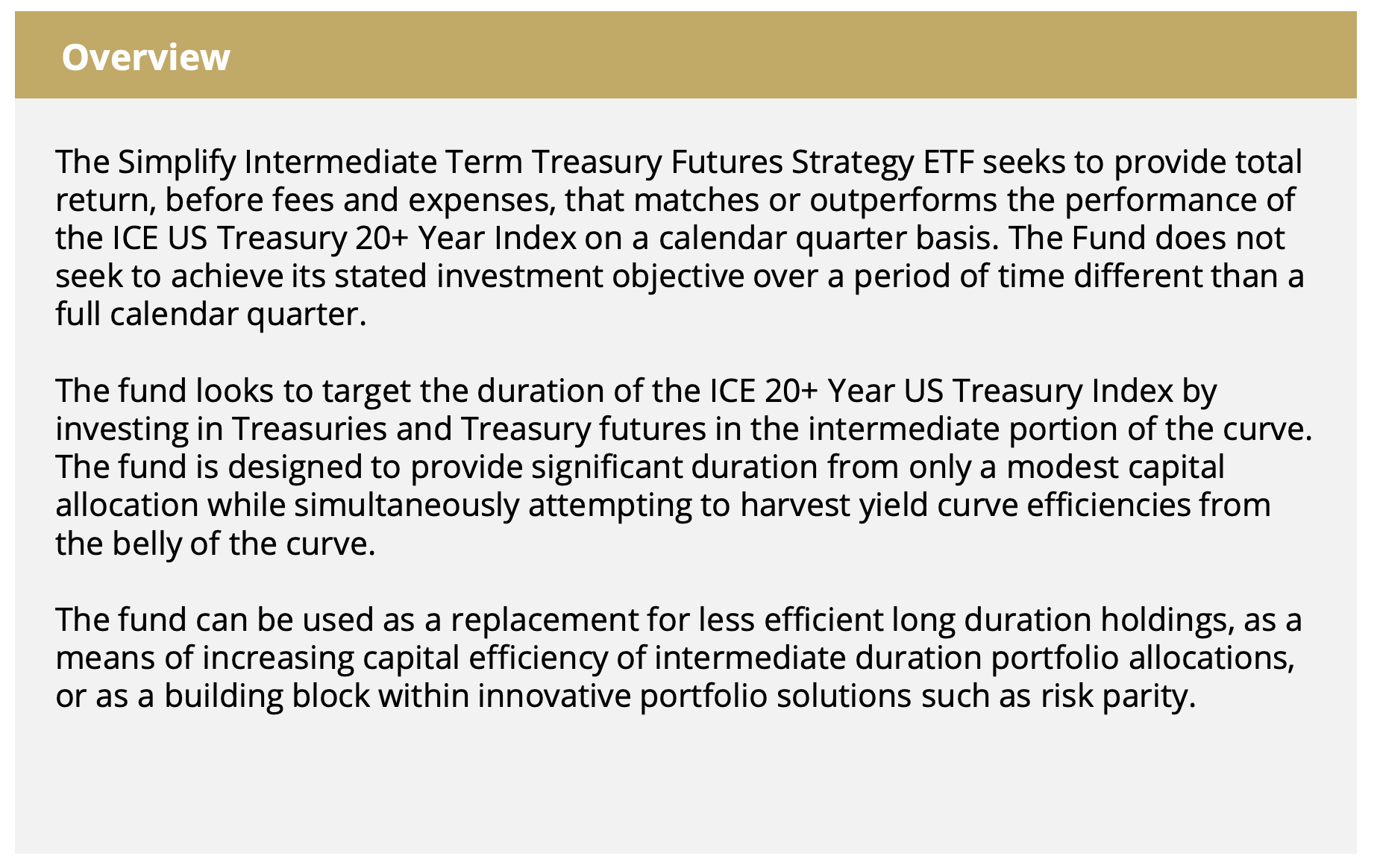 Simplify Overview of TYA ETF 