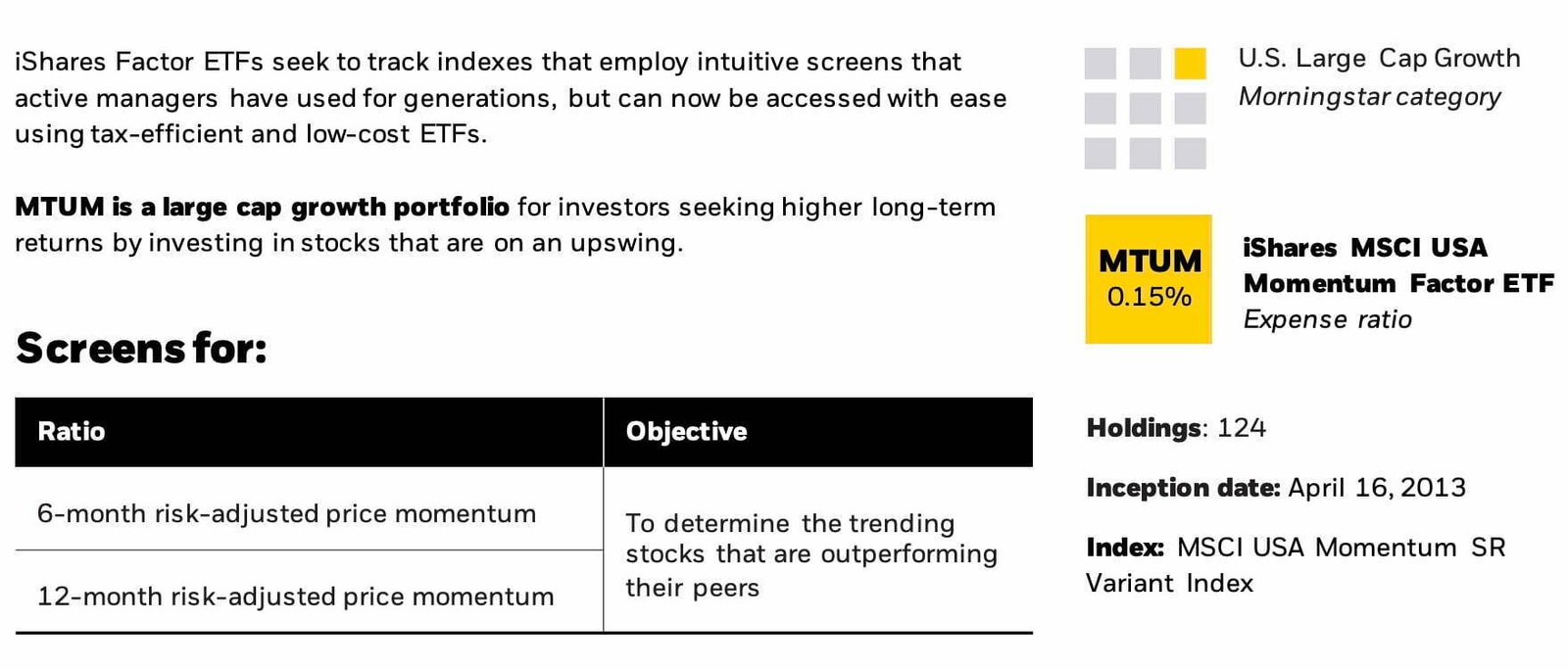 MTUM ETF profile 