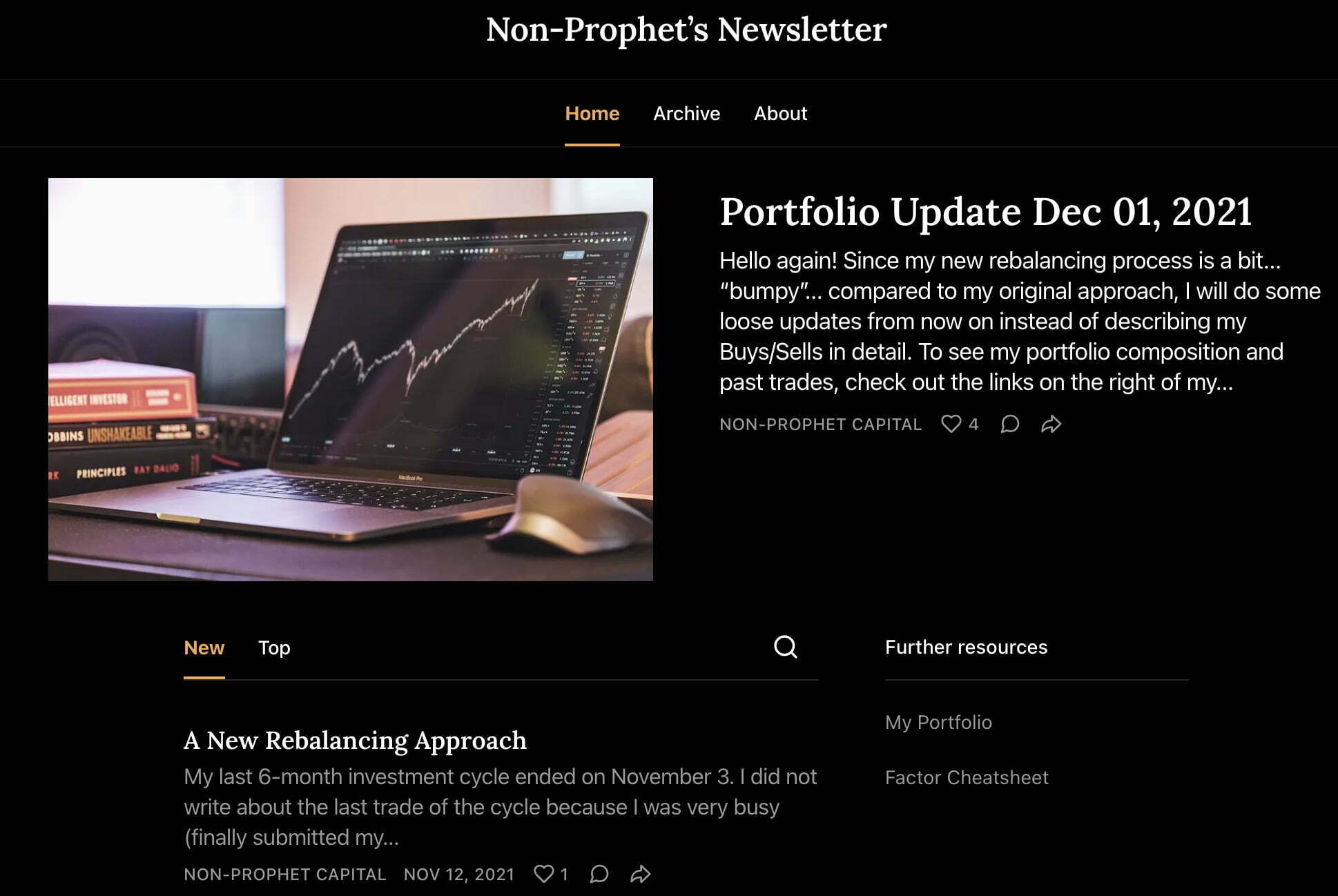 Non-Prophet's Newsletter on Substack Investing Blog 