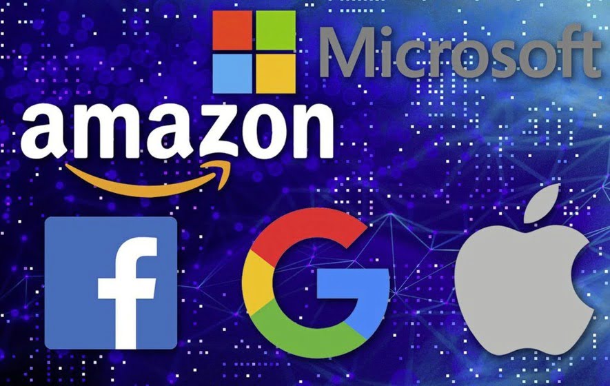 Fangam Stocks Logo: Amazon, Microsoft, Facebook, Google and Apple