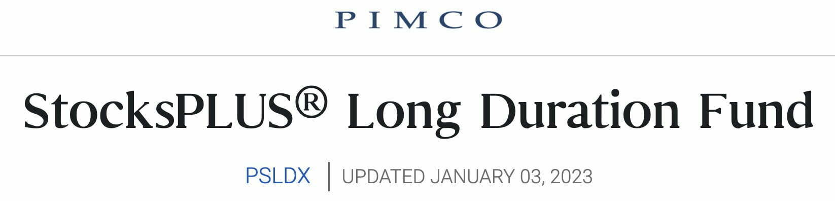 PIMCO StocksPLUS Long Duration Fund Logo 