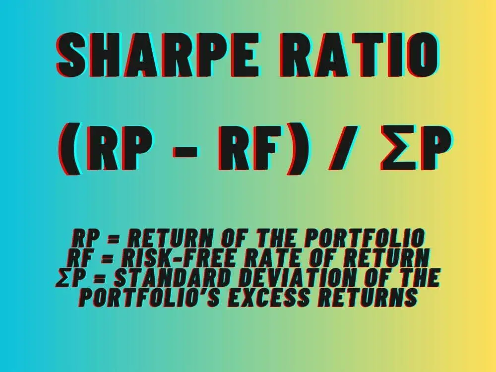 Sharpe Ratio Formula For Investors: Return Of The Portfolio minus Risk-Free Rate Of Return divided by Standard Deviation Of the Portfolio's Excess Returns 