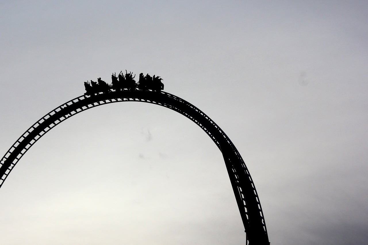 SVOL ETF Review of The Strategy Behind The Fund Simplify Volatility Premium ETF with Shailesh Gupta rollercoaster black and white 