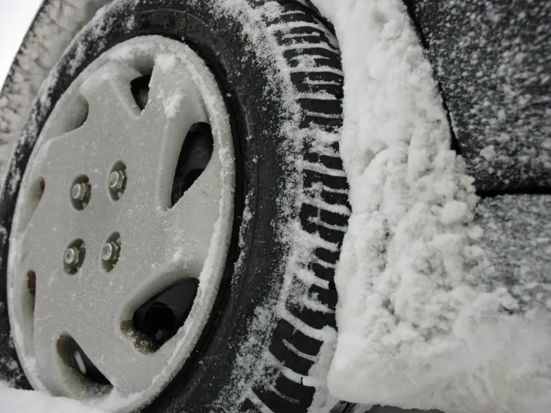 Importance of All-Weather investing for investors seeking optimal asset allocation as represented by a tire covered in snow 