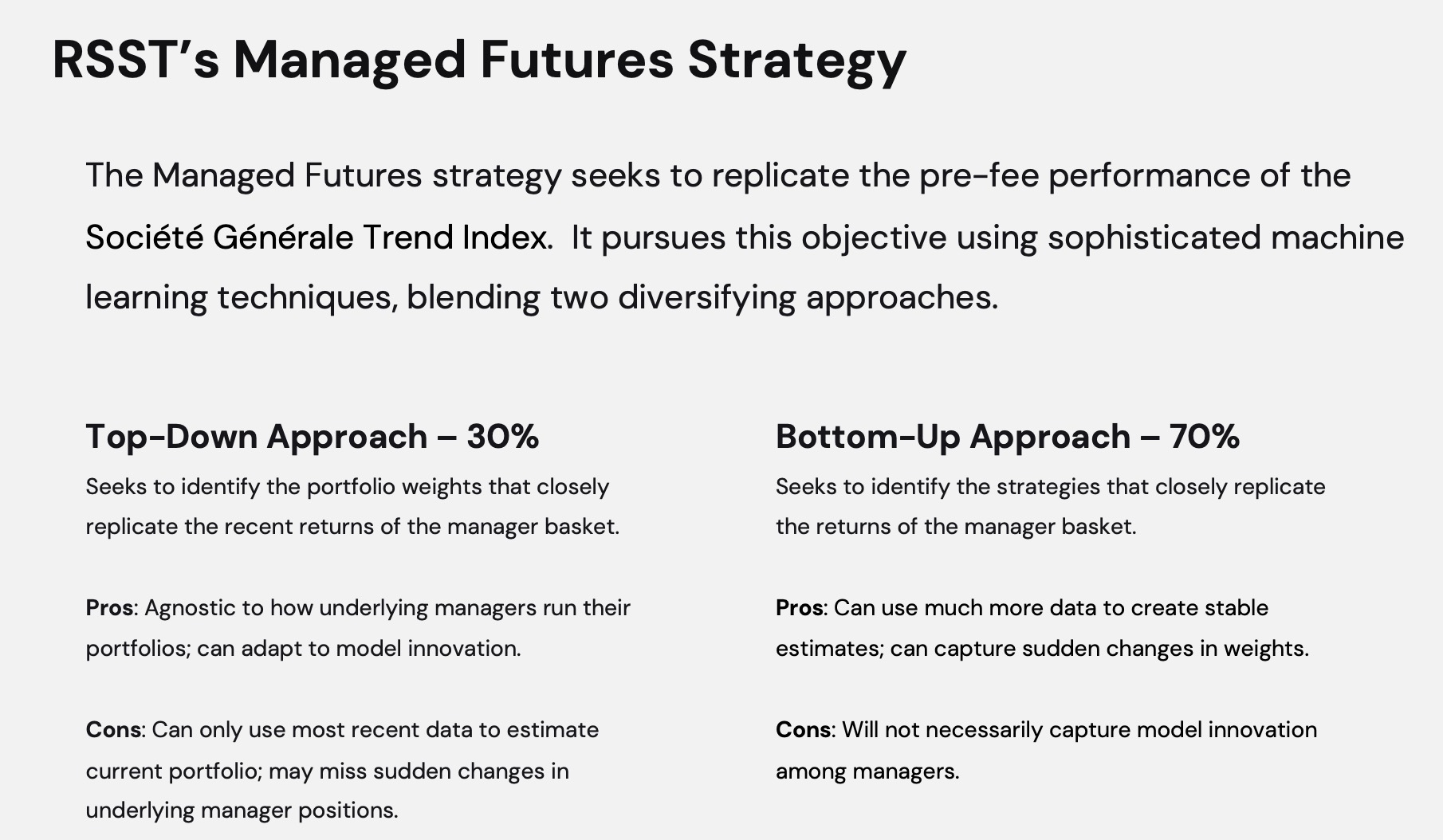 RSST ETF: Managed Futures Strategy With A Top-Down Approach at 30% and Bottom-Up Approach at 70% for Return Stacked US Stocks and Managed Futures ETF 