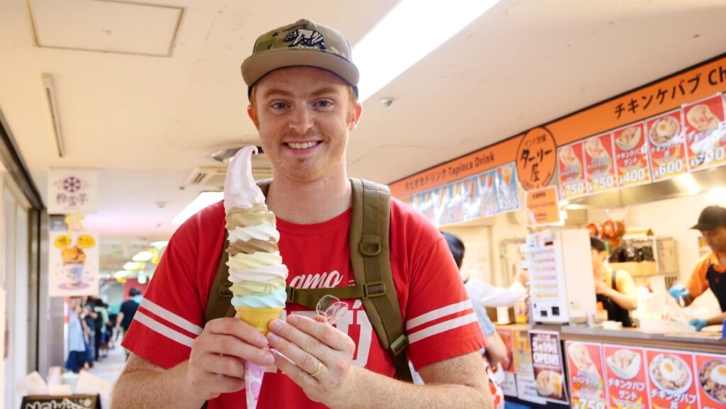 RSST ETF Review: Return Stacked U.S. Stocks and Managed Futures ETF Review with Nomadic Samuel eating return stacked Japanese ice cream in Tokyo, Japan