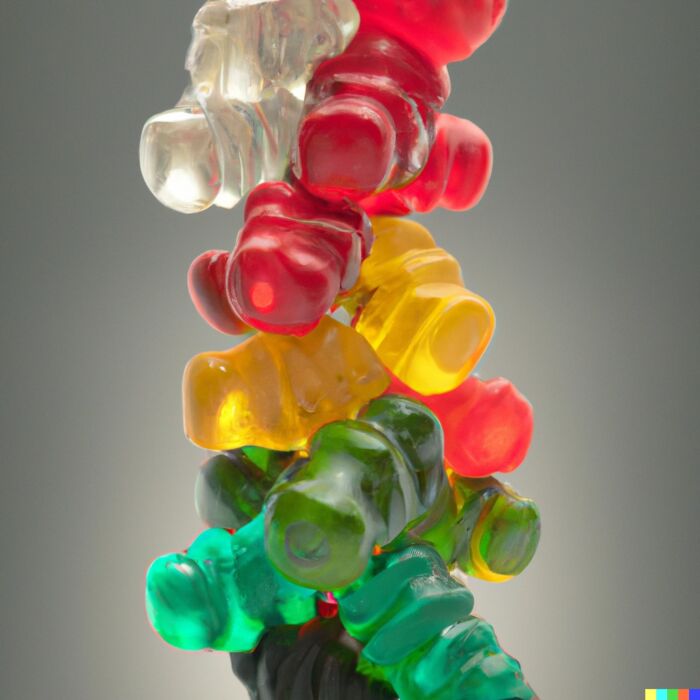 Return Stacking Giant Gummy Bears With Assorted Colours 