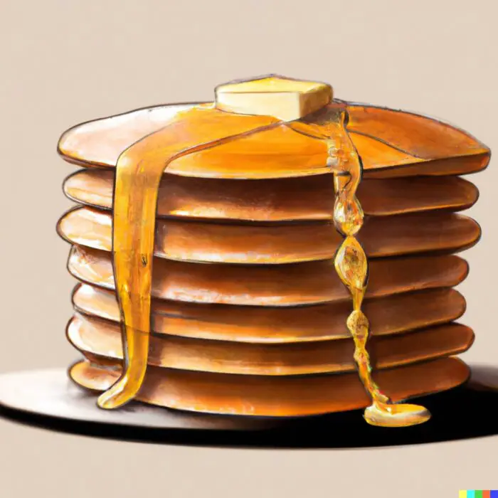 Return Stacking Pancakes With Maple Syrup and Butter