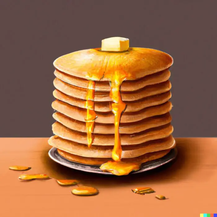 Return Stacked Pancakes With Syrup Splatter Everywhere 