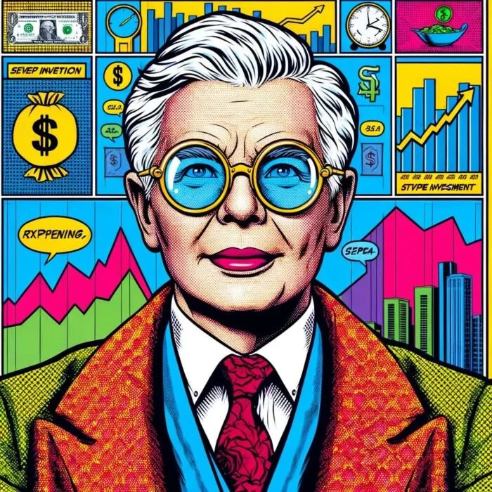 Charlie Munger is an expert investor know for his patient sit on his ass approach - digital art 