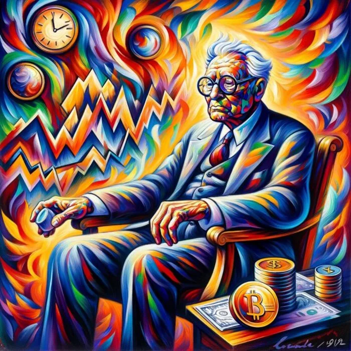 Charlie Munger was so patient he would sit on his ass waiting for great returns - digital art 