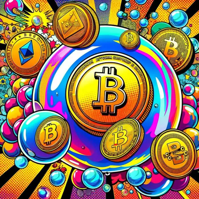 Charlie Munger views crypto as a speculative bubble asset - digital art 