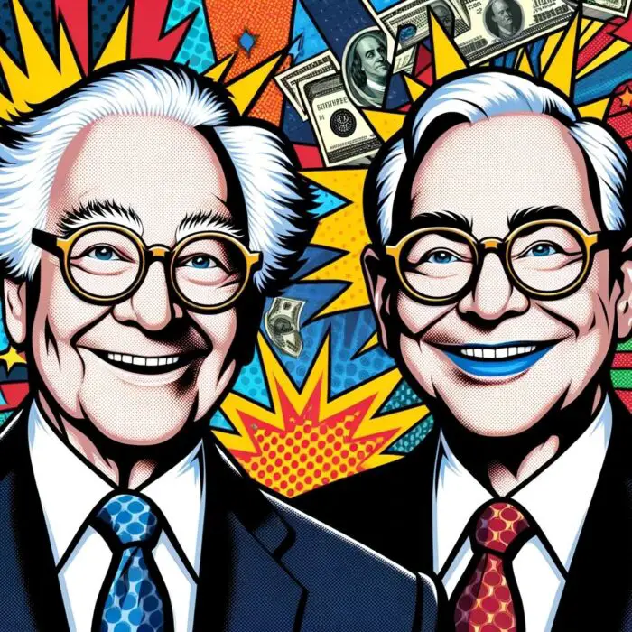 Charlie Munger and Warren Buffett teamed up successfully for many decades - digital art 