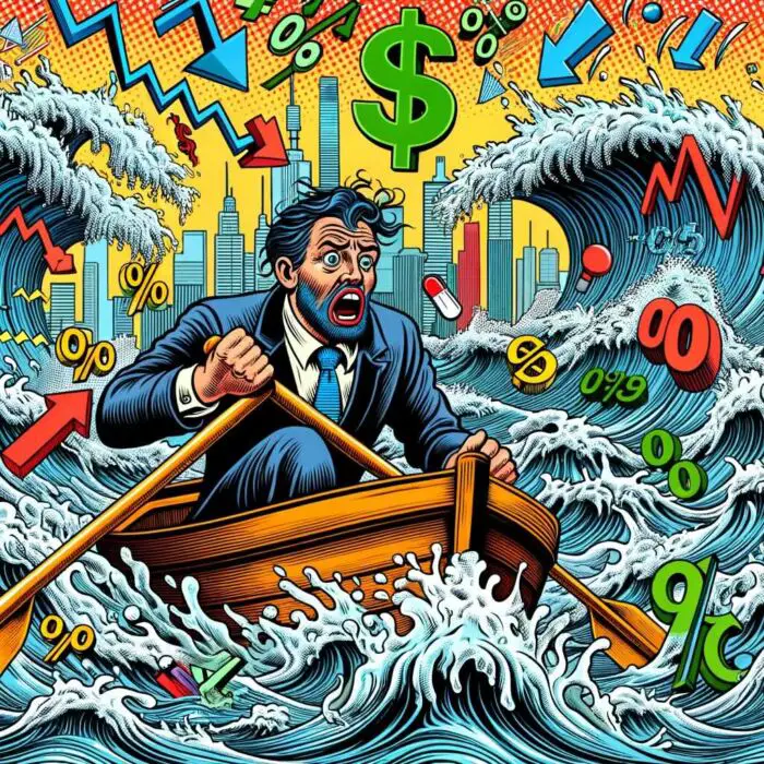 Choppy seas of market volatility - digital art 
