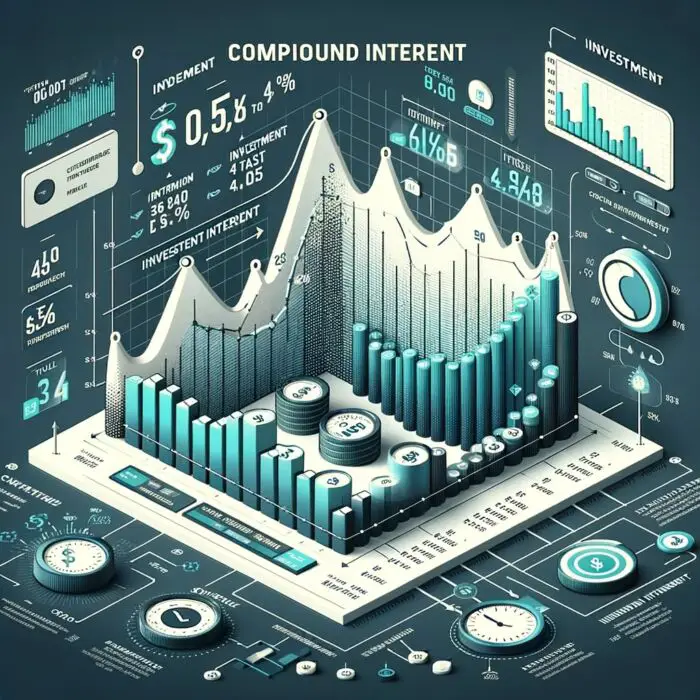 Compound Interest Infographic Data - Digital Art 