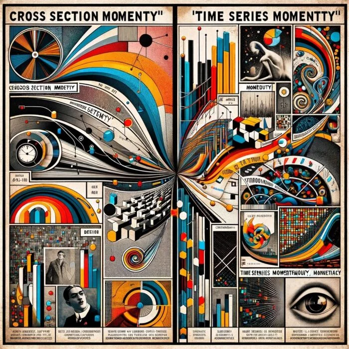Cross Sectional Momentum vs Time Series Momentum investing strategies - digital art 