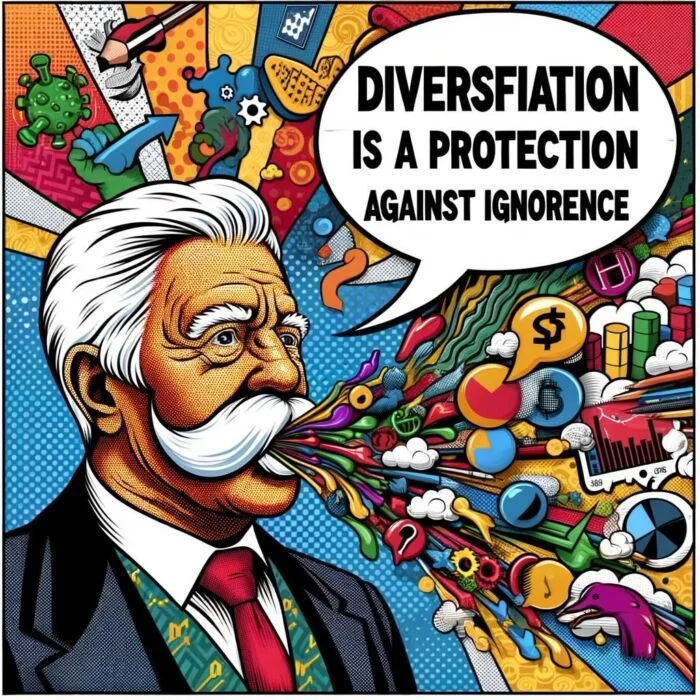 Diversification is a protection against ignorance - digital art 