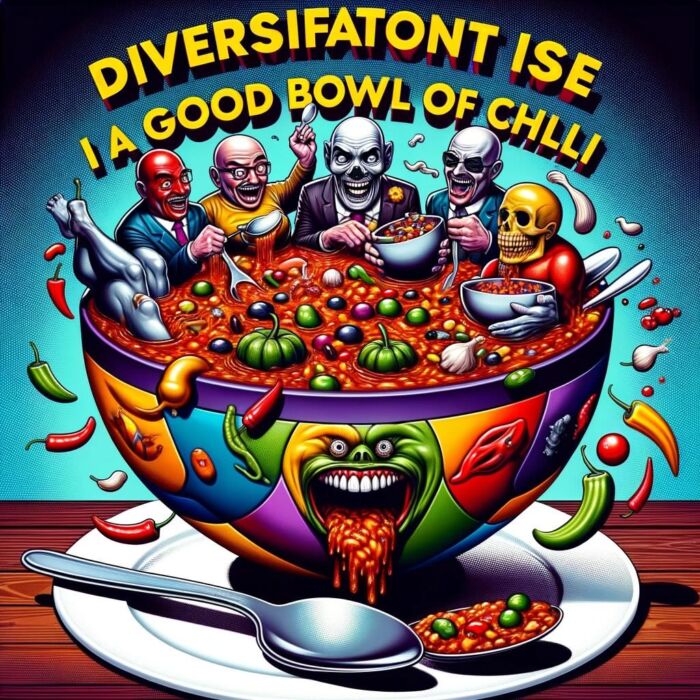 Diversification as an investor is like a good bowl of chilli - digital art 