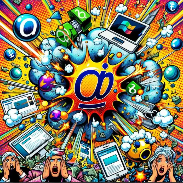 Dot Com Bubble Bursting Hard In The 2000s - digital art 