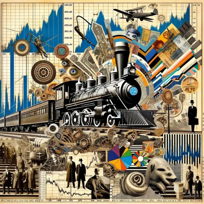 Emergence of Railroad Stocks in the Stock Market - Digital Art 