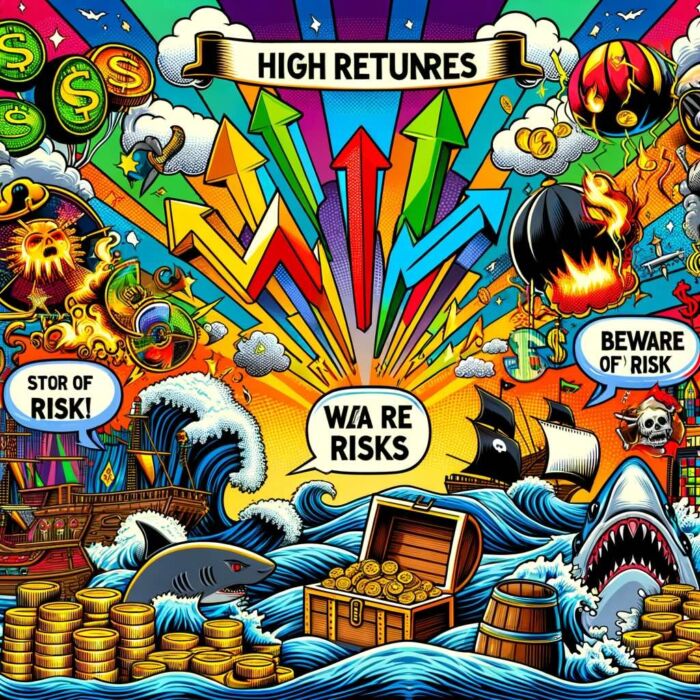Exploring the Balance between Potential Returns and Risk Management - digital art 