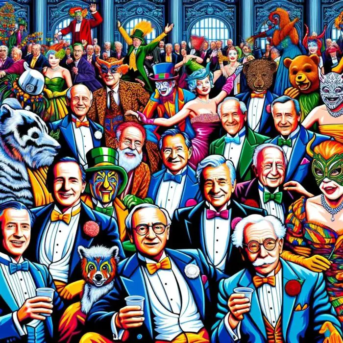 Famous Value Investors Gathered Together For A Party - Digital Art 