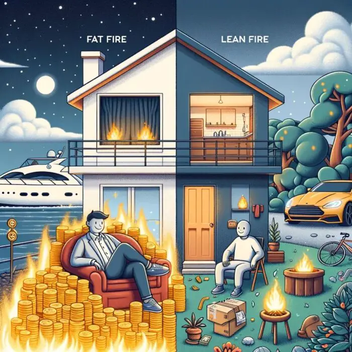 FAT Fire vs Lean Fire approach to retirement at a young - digital art 