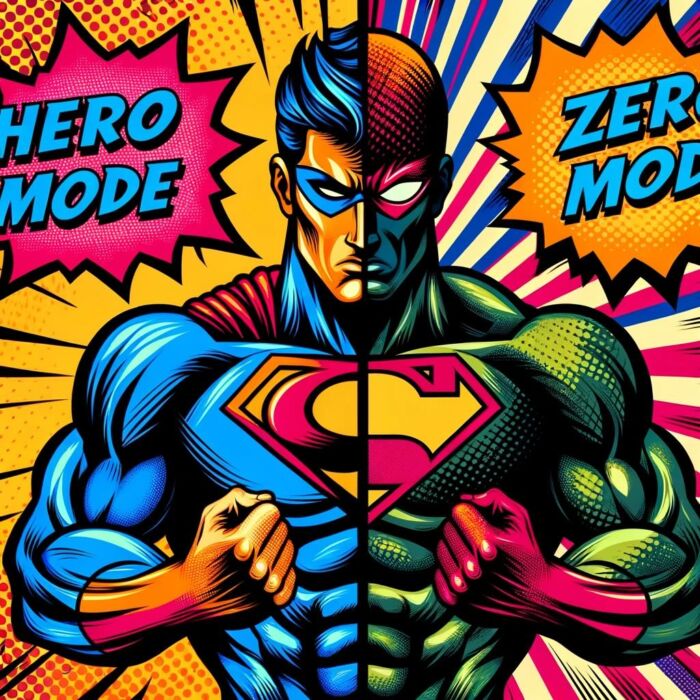 Hero Mode vs Zero Mode when it comes to leveraged ETFs - digital art 