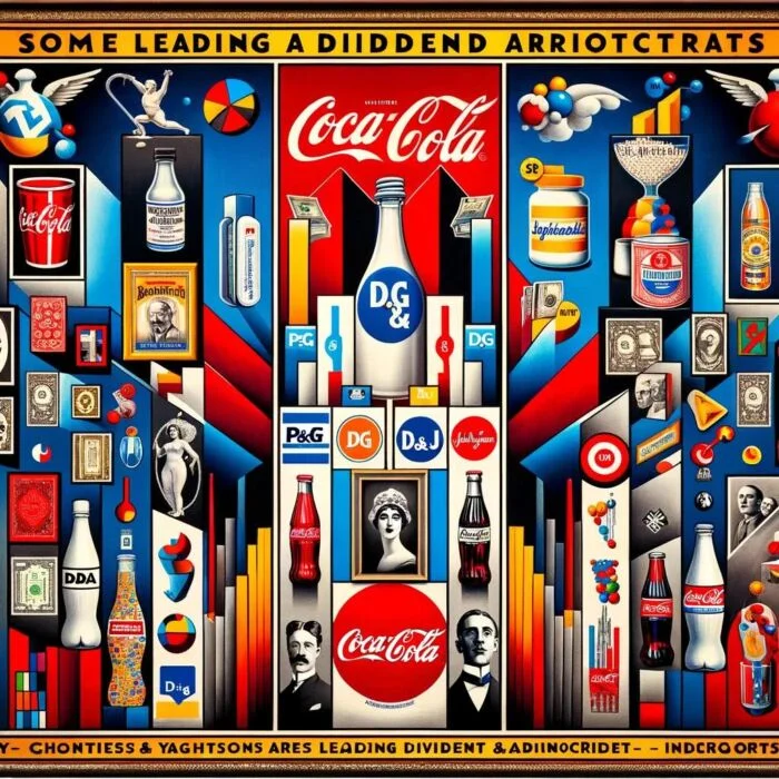 Highlighting Some Leading Dividend Aristocrats including Coca Cola and Johnson and Johnson along with Proctor and Gamble - digital art 