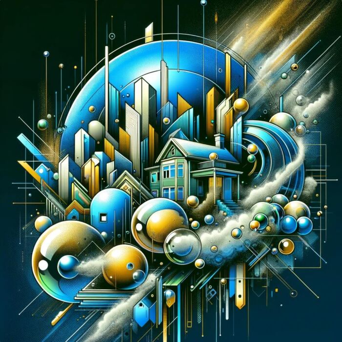 Housing Bubble Bursting With Global Authority - Digital Art 