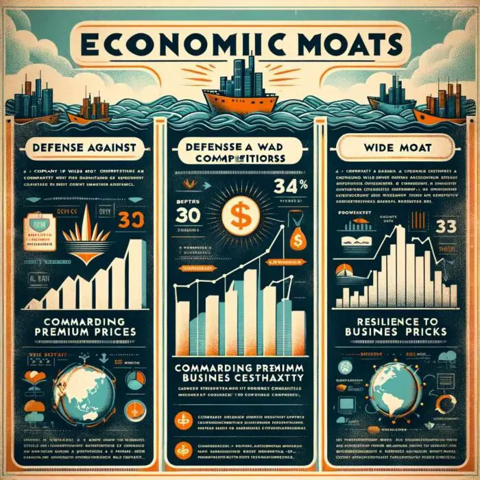 How Economic Moats Contribute to a Company's Longevity and Profitability - digital art 