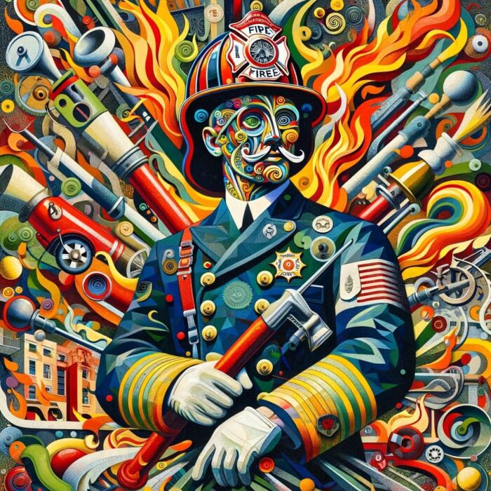 Investor And Firefighter combination - digital art