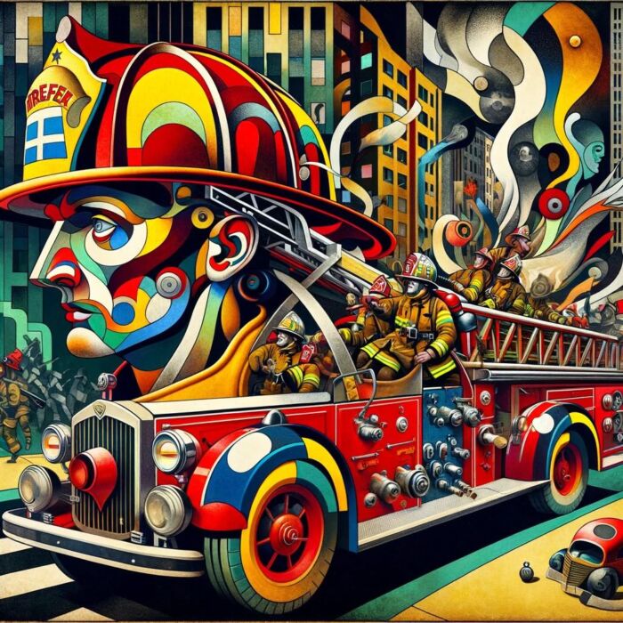 Investor Firefighter In Firetruck Making The Most Out Of Life - Digital Art 