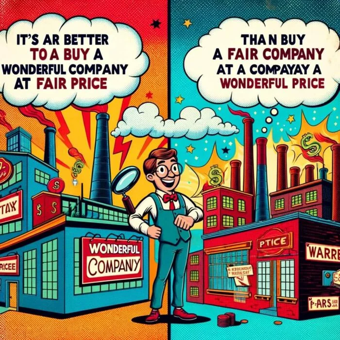 It's far better to buy a wonderful company at a fair price than a fair company at a wonderful price - digital art 