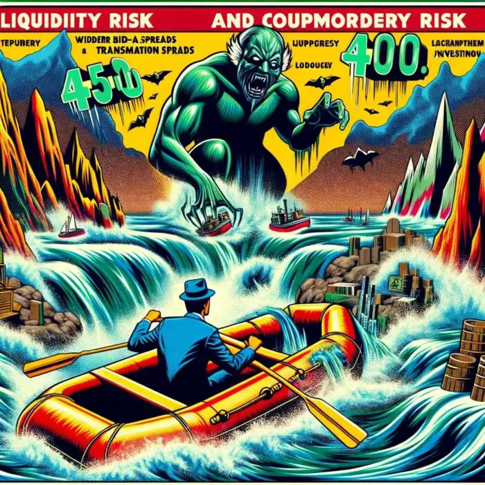 Liquidity risks and counterparty risk - digital art 