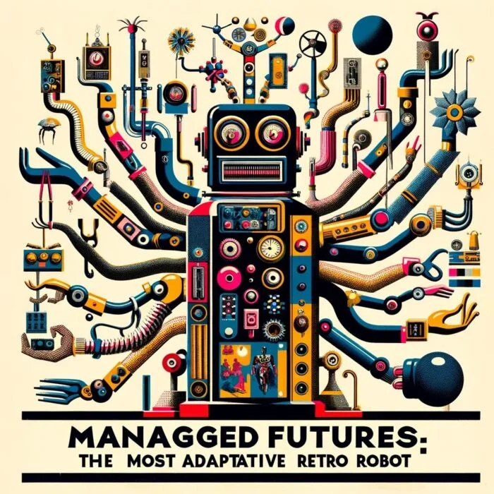 Managed Futures The Most Adaptive Asset Allocation Strategy Represented By A Retro Robot - Digital Art 