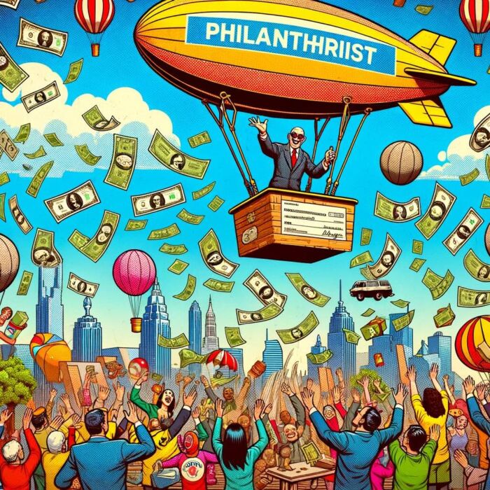 Buffett has made his mark as one of the most generous philanthropists in the world - digital art 