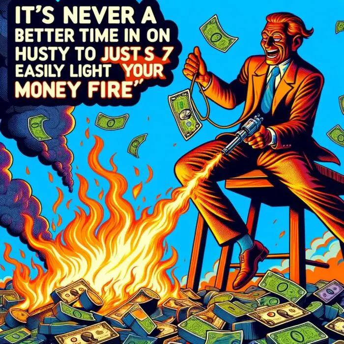 Never Been A Better Time To Set Your Money On Fire As An Investor - Digital Art 